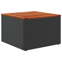 Tuintafel 55X55X37 Cm Poly Rattan En Acaciahout Zwart