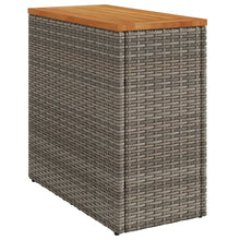 Tuinbijzettafel Met Houten Blad 58X27,5X55 Cm Poly Rattan Grijs Blauw