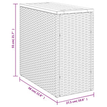 Tuinbijzettafel Met Houten Blad 58X27,5X55 Cm Poly Rattan Grijs Blauw