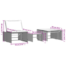 Ligbedden 2 St Met Tafel Poly Rattan Zwart