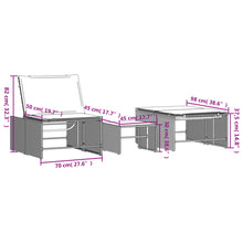 Ligstoelen 2 St Met Tafel Poly Rattan Bruin Lichtgrijs