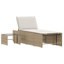 Ligstoelen 2 St Met Tafel Poly Rattan Beige