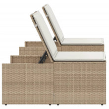 Ligstoelen 2 St Met Tafel Poly Rattan Beige