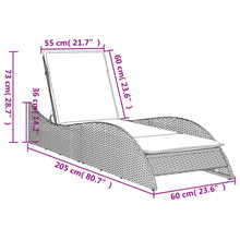 Ligbed Met Kussen Poly Rattan