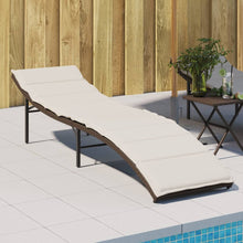 Ligbed Met Kussen 55X199X50 Cm Poly Rattan