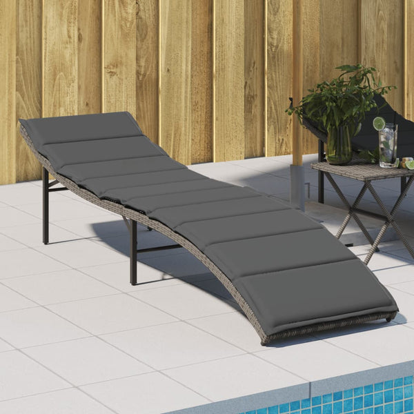 Ligbed Met Kussen 55X199X50 Cm Poly Rattan