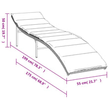 Ligbed Met Kussen 55X199X50 Cm Poly Rattan