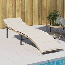 Ligbed Met Kussen 55X199X50 Cm Poly Rattan