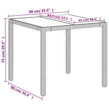 Tuintafel Met Glazen Blad 90X90X75 Cm Poly Rattan Wit