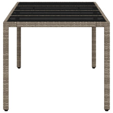 Tuintafel Met Glazen Blad 190X90X75 Cm Poly Rattan Lichtgrijs