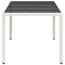 Tuintafel Met Glazen Blad 190X90X75 Cm Poly Rattan Wit