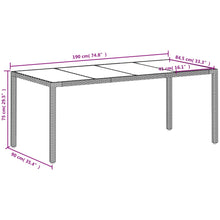 Tuintafel Met Glazen Blad 190X90X75 Cm Poly Rattan Wit