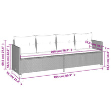 Ligbed Met Kussens Poly Rattan