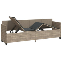 Ligbed Met Kussen Poly Rattan