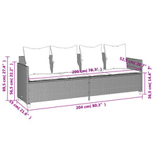 Ligbed Met Kussen Poly Rattan