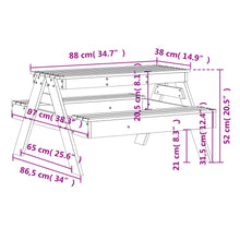 Picknicktafel Voor Kinderen 88X97X52 Cm Grenenhout