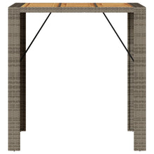 Tuintafel Met Acaciahouten Blad 105X80X110 Cm Poly Rattan Grijs