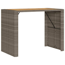 Tuintafel Met Acaciahouten Blad 145X80X110 Cm Poly Rattan Grijs