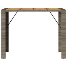 Tuintafel Met Acaciahouten Blad 145X80X110 Cm Poly Rattan Grijs