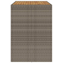 Tuintafel Met Acaciahouten Blad 145X80X110 Cm Poly Rattan Grijs