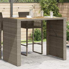 Tuintafel Met Acaciahouten Blad 145X80X110 Cm Poly Rattan Grijs