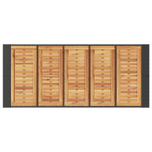 Tuintafel Met Acaciahouten Blad 185X80X110 Cm Poly Rattan Zwart