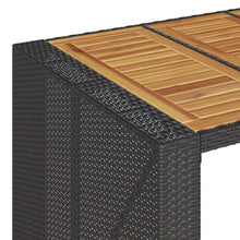 Tuintafel Met Acaciahouten Blad 185X80X110 Cm Poly Rattan Zwart