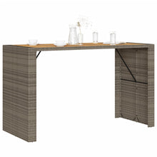 Tuintafel Met Acaciahouten Blad 185X80X110 Cm Poly Rattan Grijs