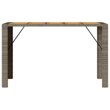 Tuintafel Met Acaciahouten Blad 185X80X110 Cm Poly Rattan Grijs