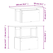 Tuintafel 100X50X75 Cm Massief Grenenhout Donkergrijs