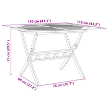 Tuintafel Inklapbaar Ø110X75 Cm Massief Acaciahout