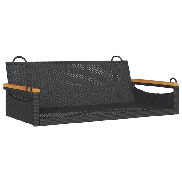 Schommelbank 109X62X40 Cm Poly Rattan Zwart