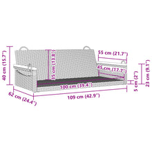 Schommelbank 109X62X40 Cm Poly Rattan Grijs