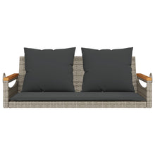 Schommelbank Met Kussens 109X62X40 Cm Poly Rattan Grijs