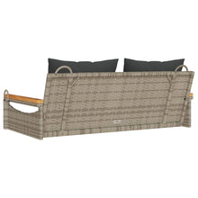 Schommelbank Met Kussens 109X62X40 Cm Poly Rattan Grijs