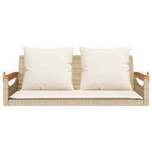 Schommelbank Met Kussens 109X62X40 Cm Poly Rattan Beige