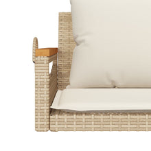 Schommelbank Met Kussens 109X62X40 Cm Poly Rattan Beige