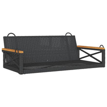 Schommelbank 109X62X40 Cm Poly Rattan Zwart