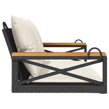 Schommelbank Met Kussens 109X62X40 Cm Poly Rattan Zwart