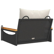 Schommelbank Met Kussens 63X62X40 Cm Poly Rattan Zwart