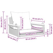 Schommelbank Met Kussens 63X62X40 Cm Poly Rattan Beige