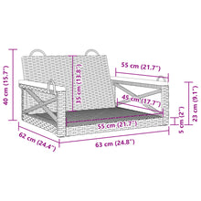 Schommelbank 63X62X40 Cm Poly Rattan Zwart