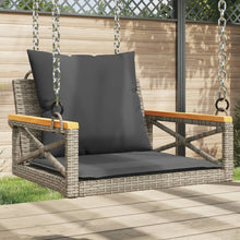 Schommelbank Met Kussens 63X62X40 Cm Poly Rattan Grijs