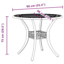 Tuintafel Ø 90X75 Cm Gietaluminium Bronskleurig