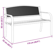 Tuinbankje 119 Cm Staal Zwart