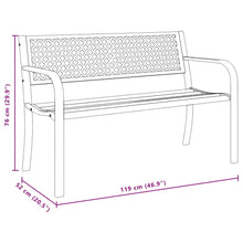 Tuinbankje 119 Cm Staal Zwart