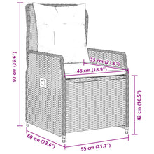 Tuinstoelen 2 St Verstelbaar Poly Rattan