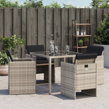 Tuinstoelen 4 St Met Kussens Poly Rattan Lichtgrijs