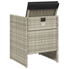 Tuinstoelen 4 St Met Kussens Poly Rattan Lichtgrijs