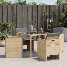 Tuinstoelen 4 St Met Kussens Poly Rattan Gemengd Beige